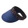 Cappelli a tesa larga Bellissimo leopardo per cappello con visiera parasole Top vuoto Attività all'aperto