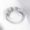 Кольцо для пасьянса Smyoue 18k покрыта 36 -е все кольца Moissanite для женщин 5 камней игристые бриллианты S925 Серебряные ювелирные изделия GRA Z0603