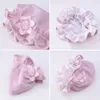 Hårtillbehör Pearl Flower Baby Hat Solid Color Princess Newborn Girl Bucket Hats Infant Sun Cap