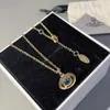 Designers High Edition Western Queen Mother Vivian Saturn orb Three dimensional Planet Glass Color Diamond Planet Necklace