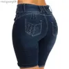 Women's Shorts New Sexy Fashion Women Ladies Denim Skinny Shorts High Waist Stretch Bodycon Jeans Slim Shorts Knee Length Stretch Short Jeans T230603