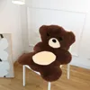 Almofada de sofá de urso de desenho animado fofo cadeira de pele de lã branca e marrom tapete de jantar cômoda tapete para quarto de crianças