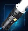 High Power Flashlight Torch Aluminium Alloy 800 Meter Long shot Light Lamp Led Zoom rechargeable Tactical Flashlight Outdoor Hunting Torch Alkingline