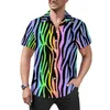 Chemises décontractées pour hommes chemise imprimée tigre classique fourrure animale plage ample hawaïen Harajuku Blouses à manches courtes graphique hauts surdimensionnés