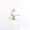 Nombril Cloche Bouton Anneaux À La Mode En Acier Inoxydable Ombligo Piercings Ventre Dangle Boucles D'oreilles Corps Bijoux Drop Delivery Dh927