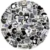 100 PCS Mini Stickers Ins Black White Guitar Decor For Car Laptop Fridge Helmet Ipad Bicycle Bike Motorcycle PS4 book Guitar Pvc Decal