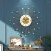 Wall Clocks Vintage Gold Digital Living Room Luxury Silent Art Clock Metal Luminous Relogio De Parede Home Decor WSW35XP