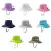 Akcesoria do włosów Dzieci Mesh wiadro czapki nowe lato solidny kolor sunhat dla dzieci dziewczęta bawełniana okręta słońca na zewnątrz plażowe czapki rybackie