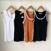 Tank top skjorta designer tank topp kvinnor svart camis topp t skjortor kvinnor stickor tee stickad sport kvinna väst yoga tees broderade bomullsblandning mini kläder shorts l