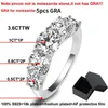 Кольцо для пасьянса Smyoue 18k покрыта 36 -е все кольца Moissanite для женщин 5 камней игристые бриллианты S925 Серебряные ювелирные изделия GRA Z0603