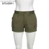 Shorts pour femmes SFSIERFI Vintage y2k Cargo Shorts Streetwear taille basse mince pantalon droit été coréen décontracté femme Spicy Girl Shorts 2023 T230603