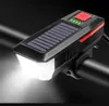 Светодиодные USB Перезаряжаемая велосипедная световая фара солнечная энергия передняя света водонепроницаемая велосипедная безопасность