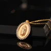 2023 neue Religiöse Kupfer Micro-Intarsien Bunte Zirkon Anhänger Frauen Schmuck Jungfrau Maria Halskette für Frauen