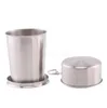 3 tailles Cuisine de camping en plein air Acier inoxydable Portable Voyage Pliable Pliable Tasse 75ML pique-nique Pliant Tasse Randonnée Tasse Avec Porte-clés Alkingline