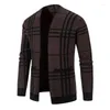 Herrtröjor 2023 Fashion Cardigan Men's Knit Winter Coats Business Casual Jackets Male Topps Man Coat Size M-5XL Knitwear 2 Färger