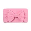 2PCS Hair Accessories Kid Bows Headwrap Baby Girl Headband Solid Color Band Turban Birth Gift