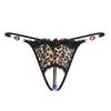 Briefs trosor erotiska sexiga underkläder kvinnors trosor diamant leopard underkläder ihåliga sexiga underkläder damer underbyxor crotchless thongs trosor j2305