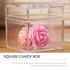 Gift Wrap 12 Pcs Clear Glass Vase Square Case Jewelry Box Display Ps Candy Container