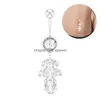 Nombril Cloche Bouton Anneaux Long Dangle Rond Coeur Corps Piercing Acier Chirurgical Ventre Sexy Bijoux Drop Delivery Dhjzp