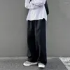 Männer Hosen Streetwear Weiß Baggy Männer der Japanischen Mode Lose Breite bein Einfarbig Hip Hop Harajuku Gerade-bein Hose