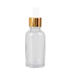 Perfume Bottle 28pcs 153050ml Golden Empty Dropper Essential Oil Glass Refillable Aromatherapy with Funnel Eye 230602