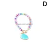 Charm Bracelets Boho Mticolor Shell Polymer Clay para mujer Elástico suave Y pulsera femenina Summer Beach Jewelry Drop Delivery Dhx9Q