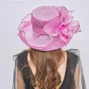 Berets Elegant Medieval Dames Flat Suncreen Cap d'été Summer Breathable Mesh Brim Beach Big Bow Women Bett Hat