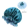 Beanie/Skull Caps Extra Large Reversibile Donna Cura dei capelli Raso di seta Berretto con berretto Fascia elastica Notte Cappello da notte Copricapo Avvolgente Chemio Ni Dh2Lc