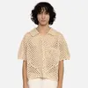 POLO vintage CUSTOM summer wholesa knitwear design man button up Cardigan sweater knit t shirt short sleeve Crochet Shirt FJYA