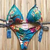 Kvinnors badkläder brasilianska kvinnors baddräkt badkläder kvinnlig sexig bikinis uppsättning push up simning baddräkt bohemiska kvinnor swumsuit 2 stycke uppsättningar j230603