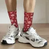 Erkek Çoraplar Renkli Kırmızı Mutlu Noeller Futbol Yılı Kar Tanesi Polyester Kadınlar İçin Uzun