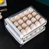 Bouteilles De Stockage 40 Lattice Egg Tiroir Réfrigérateur Organisateur Titulaire Double Couche Boîte Transparente Cuisine Réfrigérateur Canard Poulets Oeufs Plateau