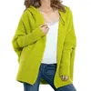 Femmes tricots manches chauve-souris femmes Cardigan pull automne hiver à capuche point ouvert haut tricots couleur unie tricoté vêtements d'extérieur