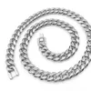 Cuban necklace with titanium steel plated 18K, hip-hop style men's and women's necklaces, featuring a special round decorative buckle that does not fade