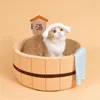 Kattbäddar modern kreativ söt liten husdjur bo vinter varm bekväm mat djur utseende hus tillbehör hund säng