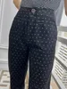 Damesjeans hoog getailleerde designer straight-through broek met wijde pijpen show dunne dames casual broek Maat S-L- C1