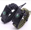 Paracord Survival Bracelet Adjustable parachute cord self rescue bracelets 5 in 1 outdoor sports camping wrist bracelets compass whistle