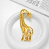 S3733 Fashion Jewelry Cartoon Giraffe Brooch For Women Metal Enamel Animal Pin Brooches