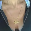 Collier de nom de placage d'or de PVD d'acier inoxydable Chaînes pendantes personnalisées de nom personnalisé