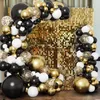 Other Event Party Supplies Black Gold Balloon Garland Arch Kit Confetti Latex Baloon Graduation Happy 30th 40th Birthday Balloons Decor Baby Shower Favor 230603