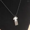 Pendant Necklaces Men's Titanium Steel Fashion Black Cross Necklace With Engraved Scriptures Clothing Accessories