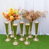 Vit/svart/silvergold Flowers Stand Tall Metal Road Lead Wedding Centerpiece Decoration For Event Party Display Stand IMake957