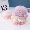 Hårtillbehör Pearl Flower Baby Hat Solid Color Princess Newborn Girl Bucket Hats Infant Sun Cap