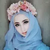 Scarves Plain Color Viscose Muslim Hijab Thin Head Scarf Long Shawl Turban Epingle Wrap Fashion Lady Headband Headwear Underscarf