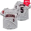 Xflsp GlaMitNess NCAA College Arizona Wildcats Baseball Jersey Kenny Lofton White Size S-3XL All Stitched Embroidery