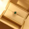 Vintage Emerald Zircon Pendant Statement Halsband Brudsmycken Set Ringörhängen Brilliant rostfritt stålkedja 2023 Kvinnor