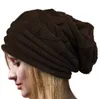 Bonés de inverno quentes de malha chapéus para homens e mulheres gorros de caveira largos gorros femininos chapéus despojados e chiques gorro de lã de malha