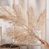 Decorative Flowers Gold Artificial Plant Bouquet Plastic Fake Wedding Room Table Vase Decor Party Home Year Christmas Decoration 2023