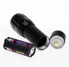 Yeni 3 Mod LED Mini El Fenerleri Meşaleler Taşınabilir Alüminyum Alaşım Zoom Parlama El Feneri Teleskopik Lens Pilleri Güç SOS Flash Meşale Lamba