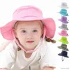 Haaraccessoires Kinderen Mesh Emmer Hoeden Nieuwe Zomer Effen Kleur Zonnehoed Voor Baby Jongens Meisjes Katoen Zonnescherm Outdoor Strand vissen Caps